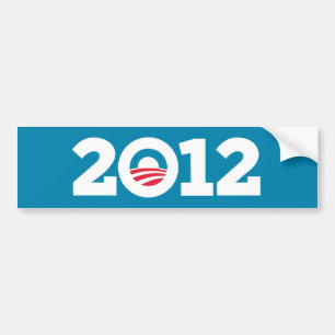 Pegatina Para Coche Obama/Biden 2012 (blanco en azul)