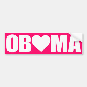PEGATINA PARA COCHE ""OBAMA" DELETREADO CON EL CORAZÓN "
