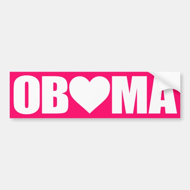 PEGATINA PARA COCHE ""OBAMA" DELETREADO CON EL CORAZÓN " (Frente)