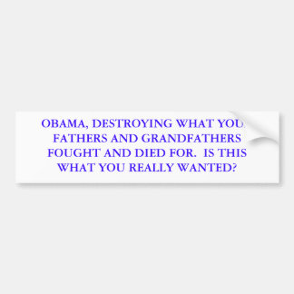 PEGATINA PARA COCHE OBAMA, DESTRUYENDO QUÉ SUS PADRES Y GRANDFA…