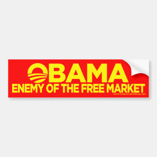 Pegatina Para Coche Obama, enemigo del mercado libre