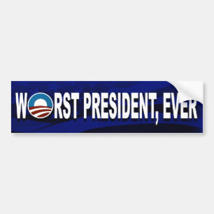 Pegatina Para Coche Obama es el presidente peor, nunca (Bumpersticker)