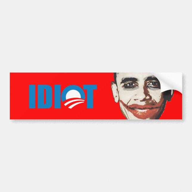 PEGATINA PARA COCHE OBAMA ES UN IDIOTA (Frente)
