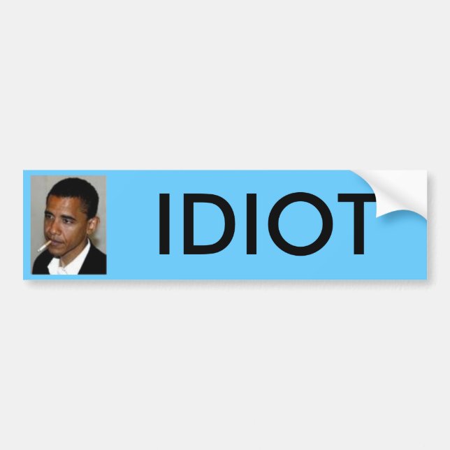 Pegatina Para Coche obama, IDIOTA (Frente)