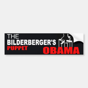 Pegatina Para Coche Obama - la marioneta del Bilderberger
