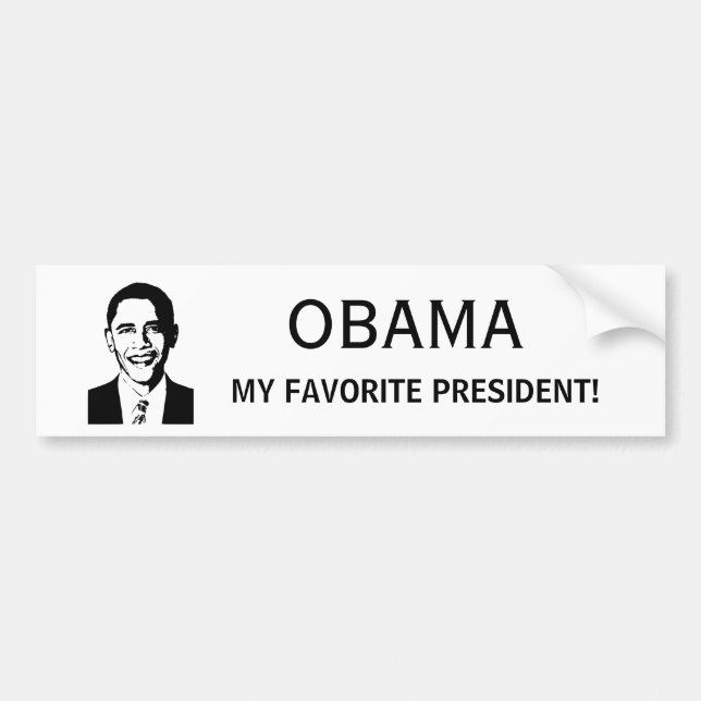 Pegatina Para Coche Obama - mi presidente favorito (Frente)