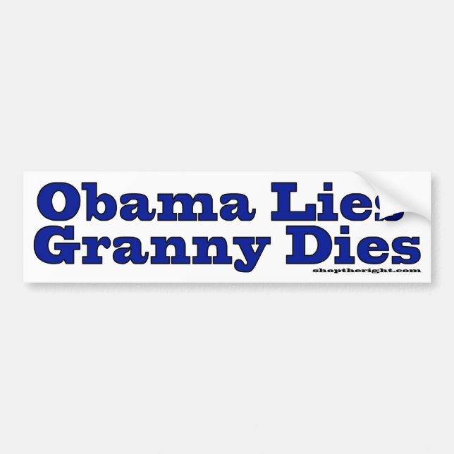 Pegatina Para Coche Obama miente los dados de la abuelita (Frente)