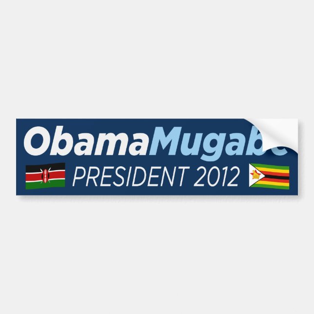Pegatina Para Coche Obama Mugabe 2012 (Frente)
