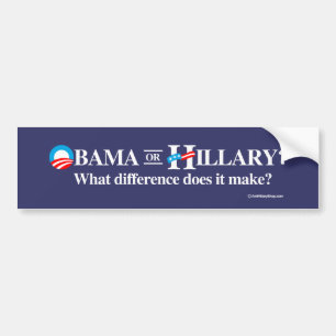 Pegatina Para Coche Obama o Hillary - qué diferencia hace -