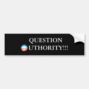 Pegatina Para Coche ¡obama_o, PREGUNTA 'O'UTHORITY!