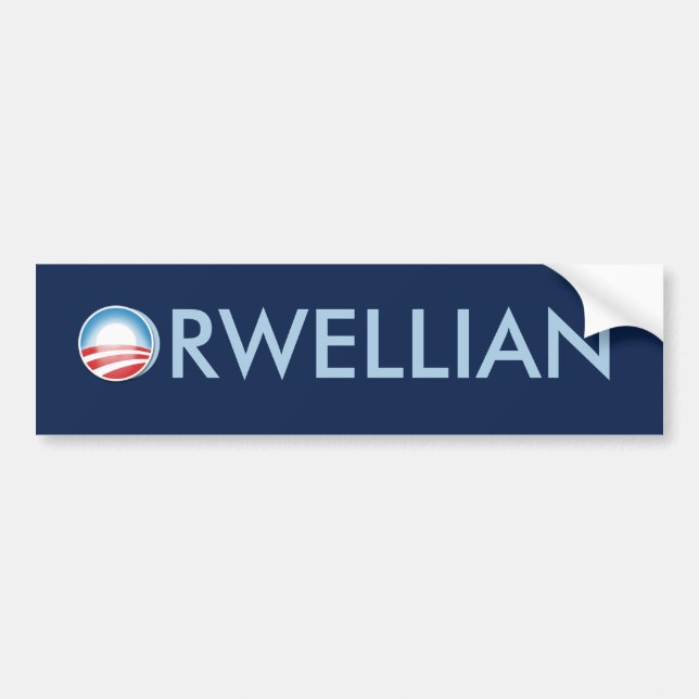Pegatina Para Coche Obama Orwellian (Frente)