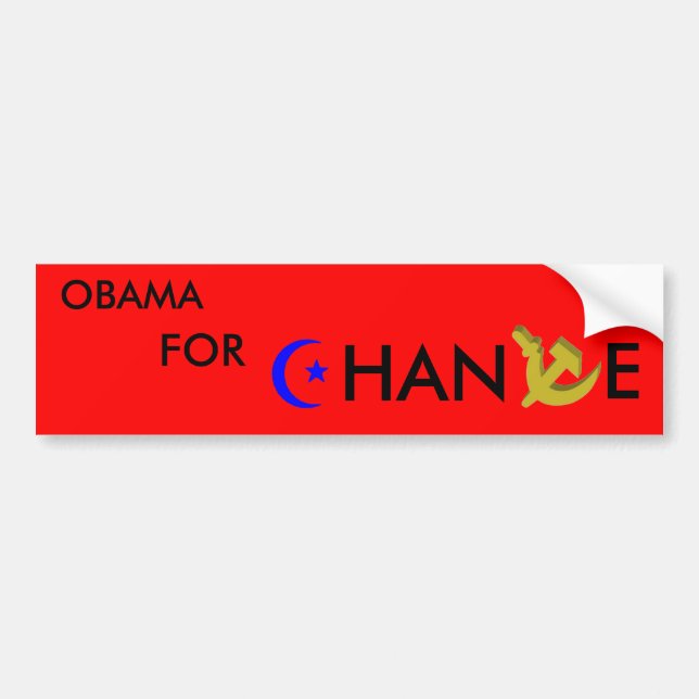 PEGATINA PARA COCHE OBAMA PARA EL CAMBIO (Frente)