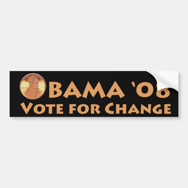 Pegatina Para Coche Obama Penny Bumper Sticker (Frente)