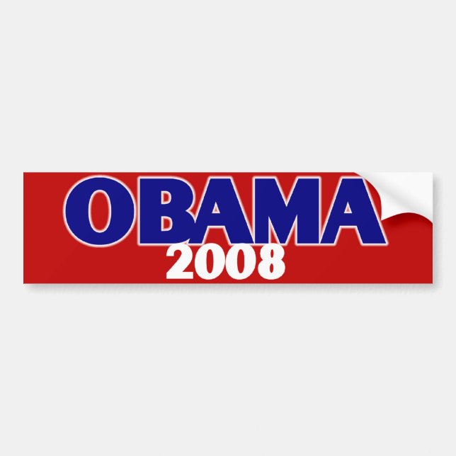 Pegatina Para Coche Obama rojo, blanco, azul 2008 (Frente)