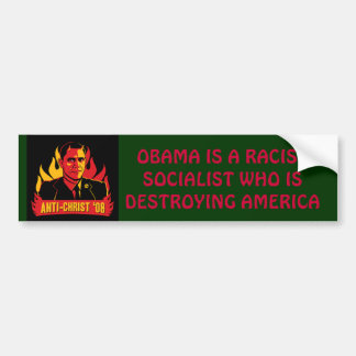 Pegatina Para Coche Obama socialista malvado