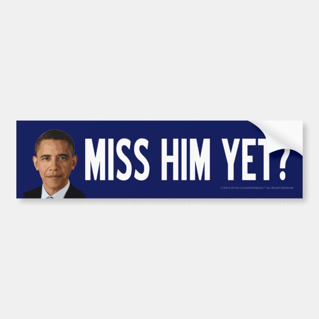 Pegatina Para Coche Obama: ¿Srta. Him Yet? (Frente)