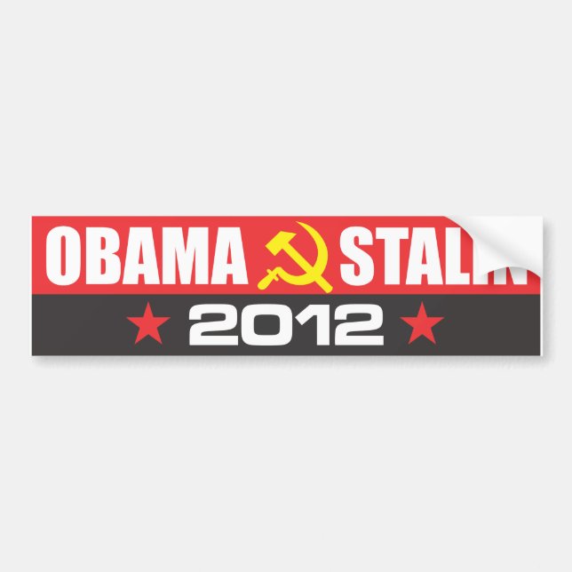 PEGATINA PARA COCHE OBAMA - STALIN 2012 (Frente)