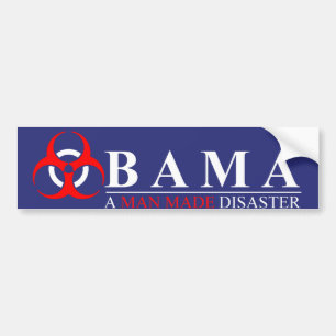 Pegatina Para Coche Obama - un hombre hizo desastre: BioHazard