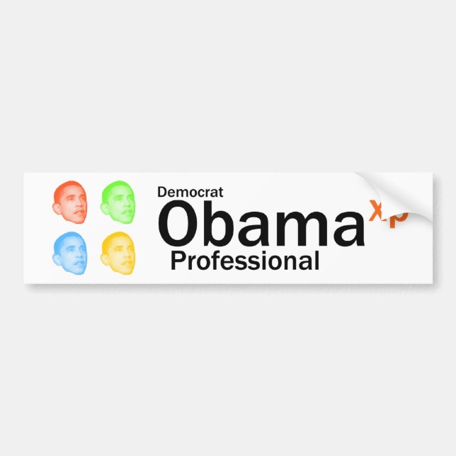 Pegatina Para Coche Obama XP Professional (Frente)