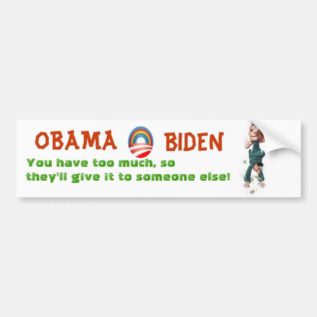 Pegatina Para Coche OBAMA y BIDEN le gravarán en pobreza (Frente)