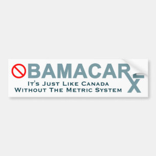 Pegatina Para Coche Obamacare: Canadá sin la sistema métrico