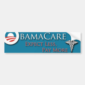 Pegatina Para Coche Obamacare cuenta con menos Paymore