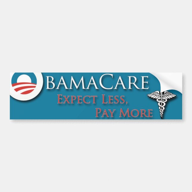 Pegatina Para Coche Obamacare cuenta con menos Paymore (Frente)
