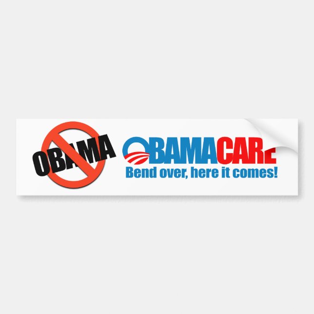 Pegatina Para Coche Obamacare - curva aquí viene (Frente)