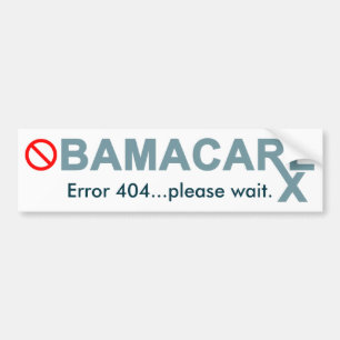 Pegatina Para Coche Obamacare: El error 404… espera por favor
