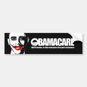 PEGATINA PARA COCHE OBAMACARE - TRABAJO MÁS DIFÍCILMENTE