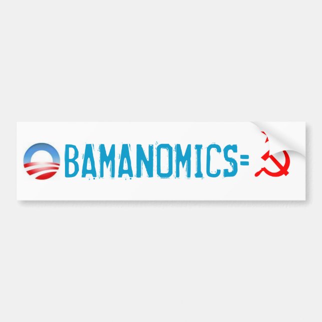 PEGATINA PARA COCHE OBAMANOMICS=SOCIALISM (Frente)