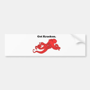 Pegatina Para Coche Obtén Kraken Red Octopus Squid Funny Pun Personali
