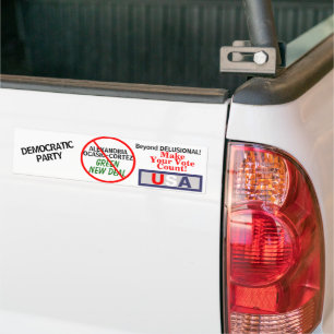 Pegatina Para Coche Ocasio-Cortez Demócratas del Nuevo Trato Verde
