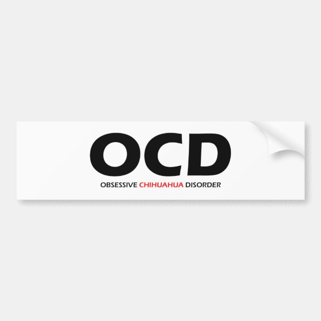 Pegatina Para Coche OCD - Trastorno obsesivo de Chihuahua (Frente)