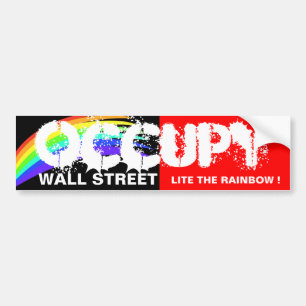 PEGATINA PARA COCHE ¡OCUPE WALL STREET LITE EL ARCO IRIS!