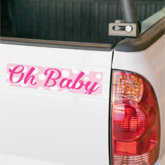 Pegatina Para Coche Oh bebé chica rosa personalizada