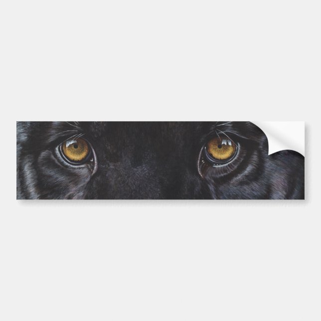 Pegatina Para Coche Ojos del leopardo de la pantera negra (Frente)