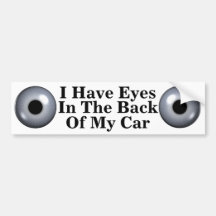 Ojos en la parte de atrás de mi coche divertido ju