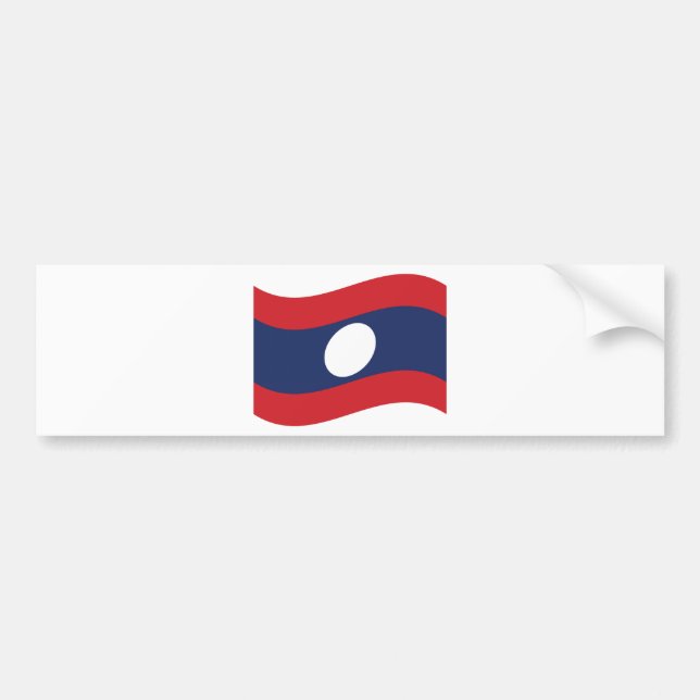 Pegatina Para Coche Ola de bandera de Laos (Frente)