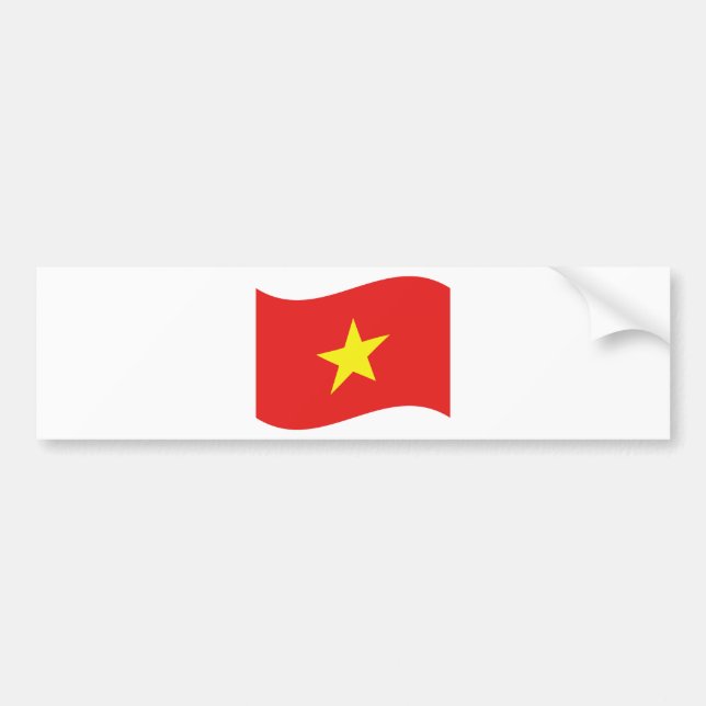Pegatina Para Coche Ola de bandera de Vietnam (Frente)