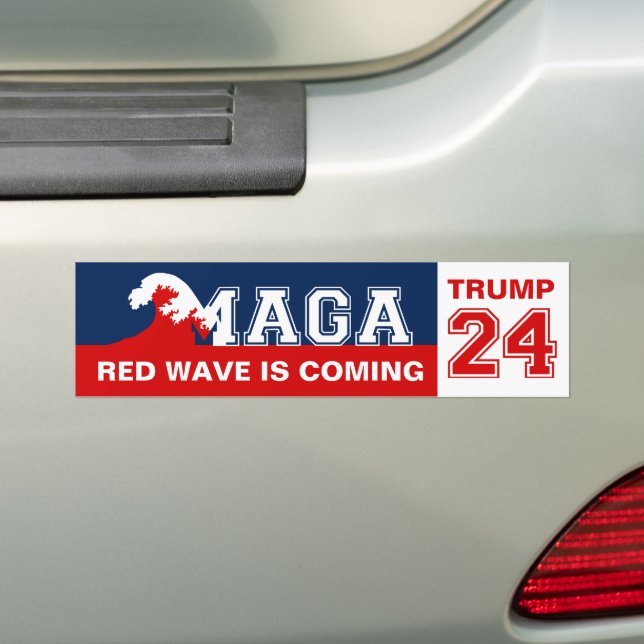 Pegatina Para Coche Ola Roja TRUMP 2024 (en coche)