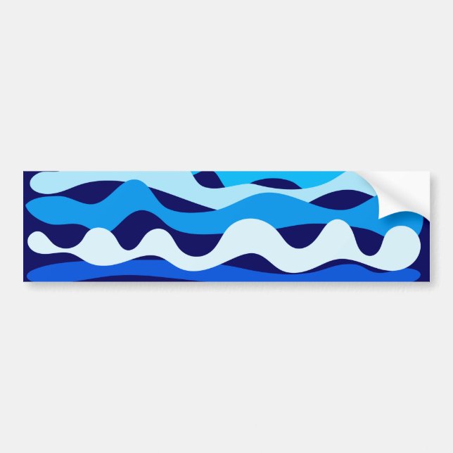 Pegatina Para Coche Olas azules (Frente)