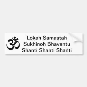 Pegatina Para Coche OM, Shan de Lokah Samastah Sukhinoh