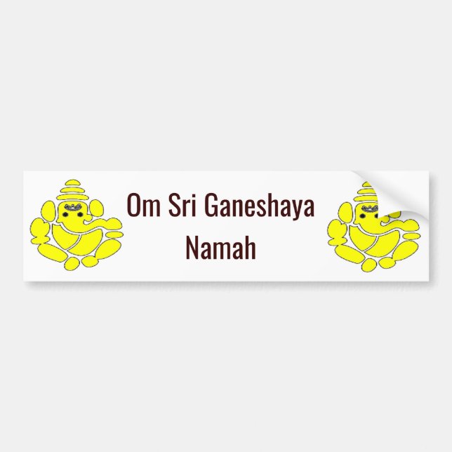 Pegatina Para Coche Om Sri Ganeshaya Namah Bumper Sticker 4 buena suer (Frente)