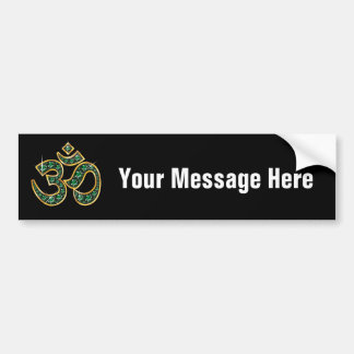 Pegatina Para Coche Om Symbol with "Emerald" Stones