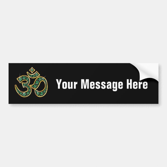 Pegatina Para Coche Om Symbol with "Emerald" Stones (Frente)