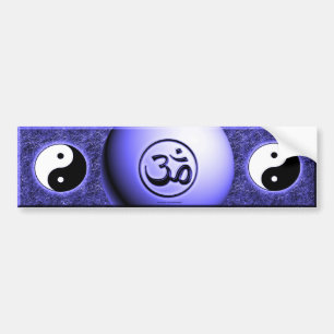 Pegatina Para Coche OM Yin Yang - azul