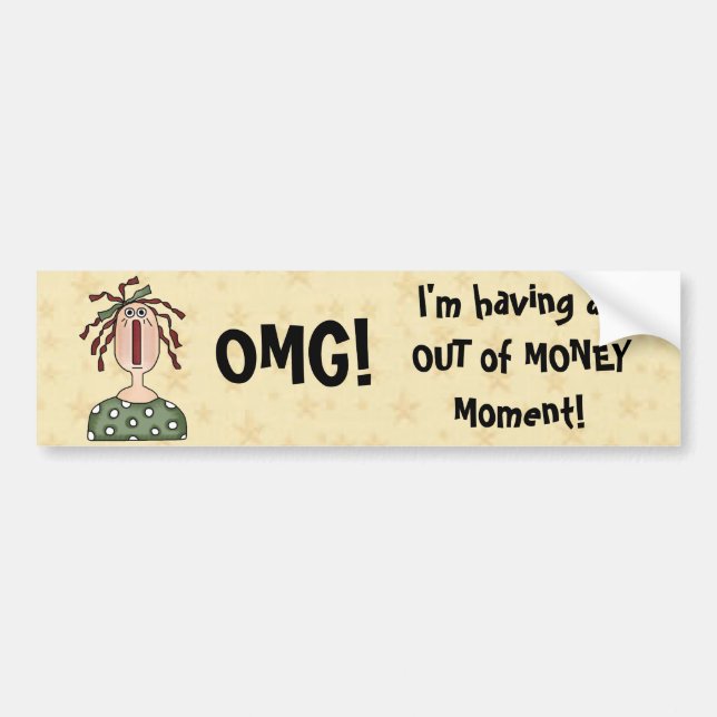 Pegatina Para Coche ¡OMG! Chica cómico divertido que dice a la (Frente)