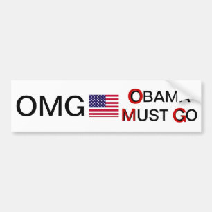 PEGATINA PARA COCHE OMG… OBAMA DEBE IR