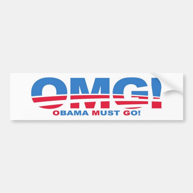 Pegatina Para Coche OMG: ¡Obama debe ir! (Frente)